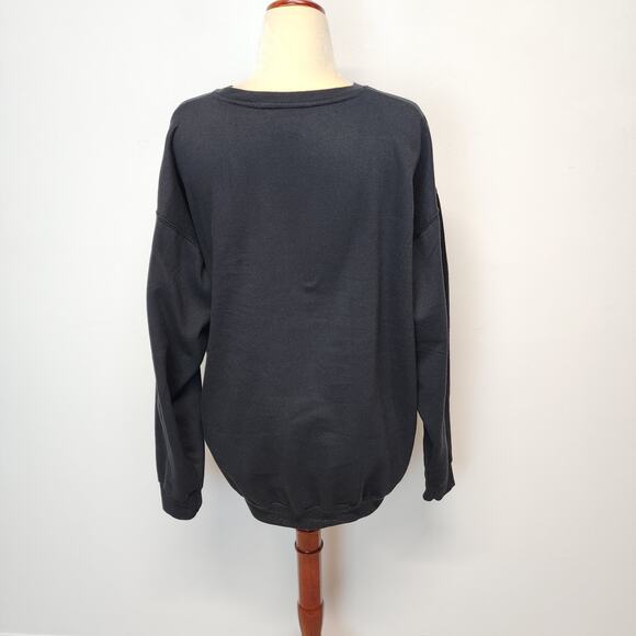Vintage Davidson College Sweatshirt Size XL Black Long Sleeve Pullover Crewneck - Picture 3 of 14